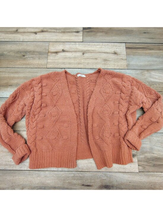 moon & madison Sweaters - Moon & Madison Women's Medium Chunky Knit Open Front Cropped Cardigan Oversized